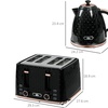 Image 6: HomCom Kettle and Toaster Set, 1.7L Kettle and Stylish 4-Slice Toaster