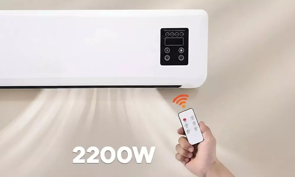Stufa elettrica da parete da 2200 W con telecomando