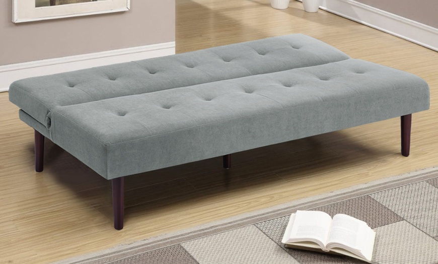 Image 2: Living And Home Modern Tufted Sofa Bed with Towelling Upholstery