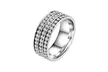 3 Row Stainless Steel Eternity Ring Made With Crystals From Swarovski - Second Medium