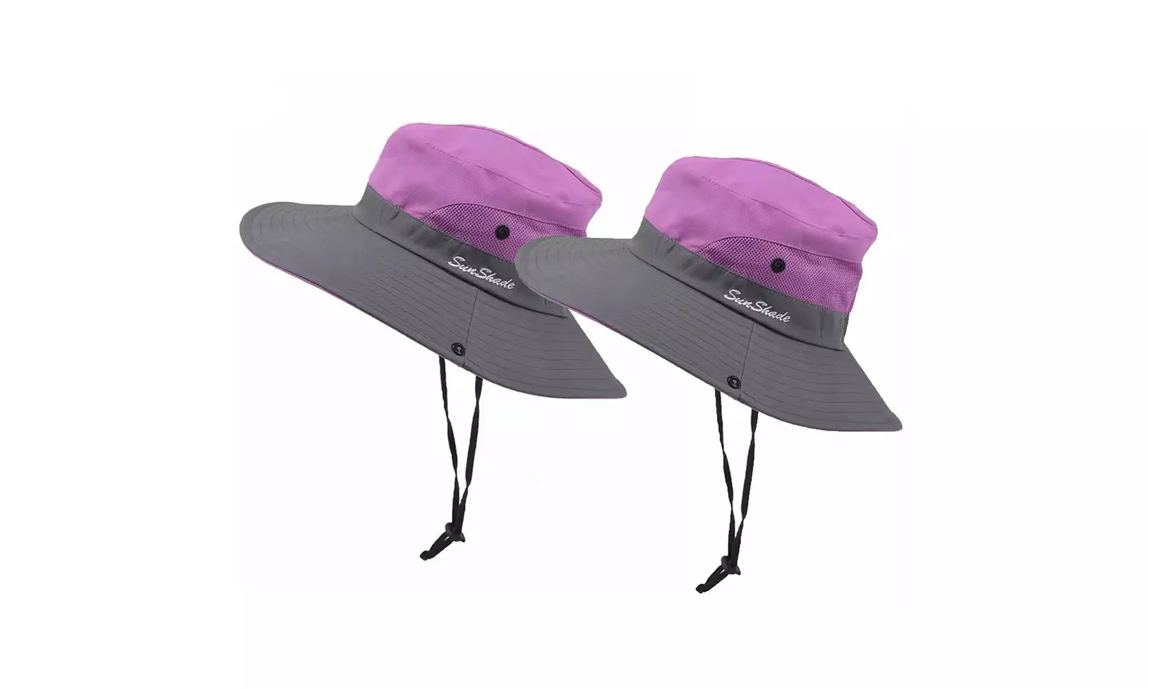 Womens UV Protection Hat Foldable Wide Brim Ponytail Sun Hats