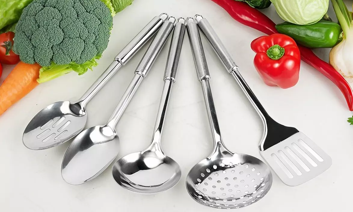 Set of 5 Stainless Steel Heat Resistant Kitchen Gadgets Utensil Set
