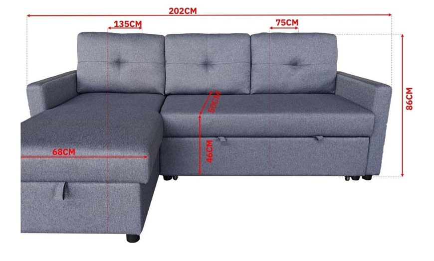 Image 2: Savona Three Seater Storage Sofa
