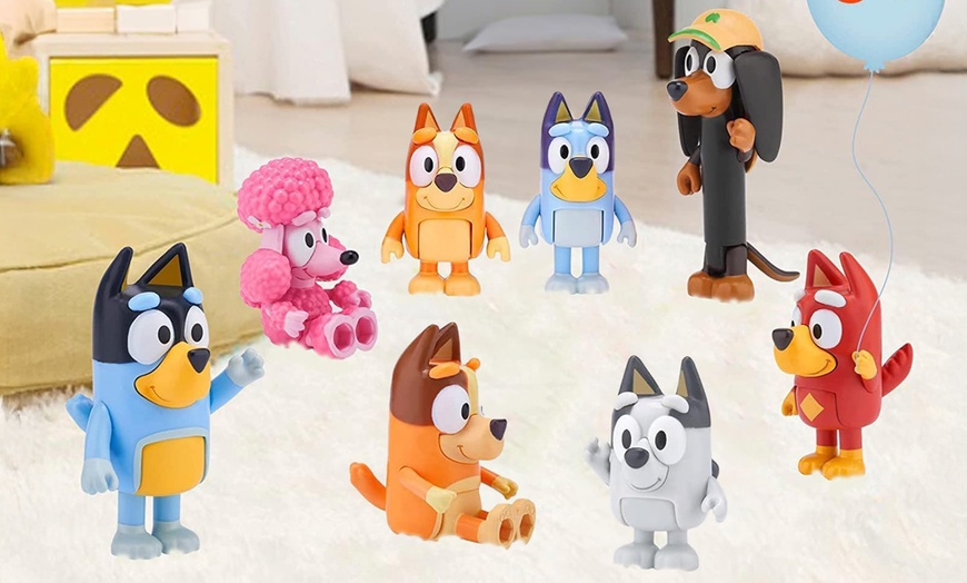 Image 2: 8-Pack Bluey Family and Friends Action Figure Set