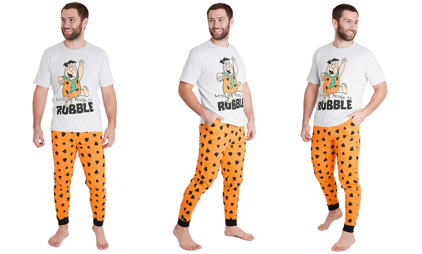 Image 1: The Flintstones Mens Pyjamas Set