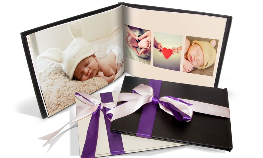 Image 4: Álbum de fotos personalizado A4 con tapa de cuero y hasta 100 páginas