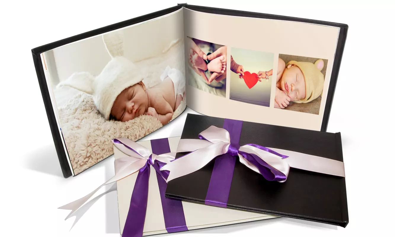 Álbum de fotos personalizado A4 con tapa de cuero y hasta 100 páginas