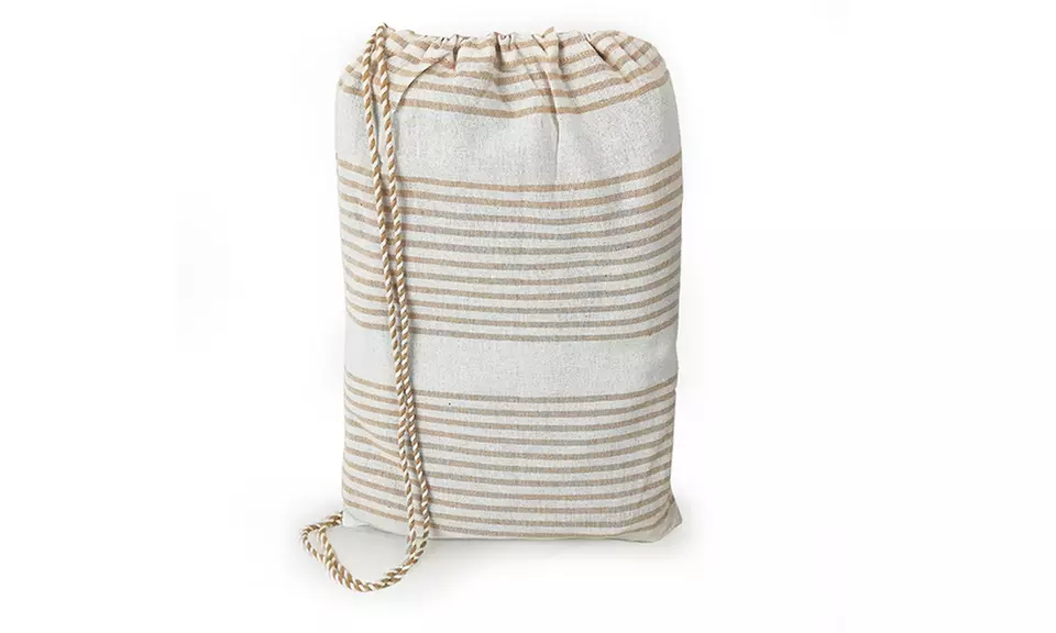 Serviette de transat en coton avec coussin amovible et poches de rangement