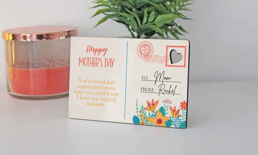 Image 2: Personalized Wood Postcards for Mother's Day