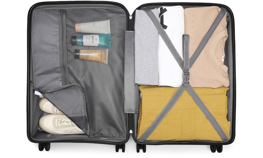 Image 13: KONO Three-Piece PP Hard Shell Suitcases With TSA Lock