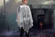 Halloween Costume White Lace Skeleton Poncho for Women - Second Medium