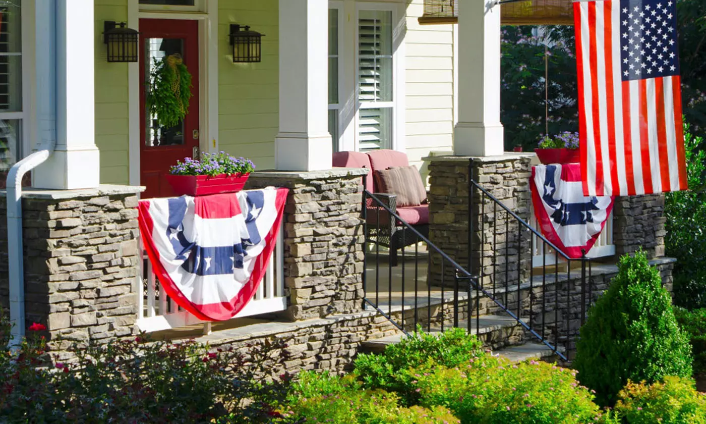 4 Pack American Patriotic Pleated Bunting USA Flag