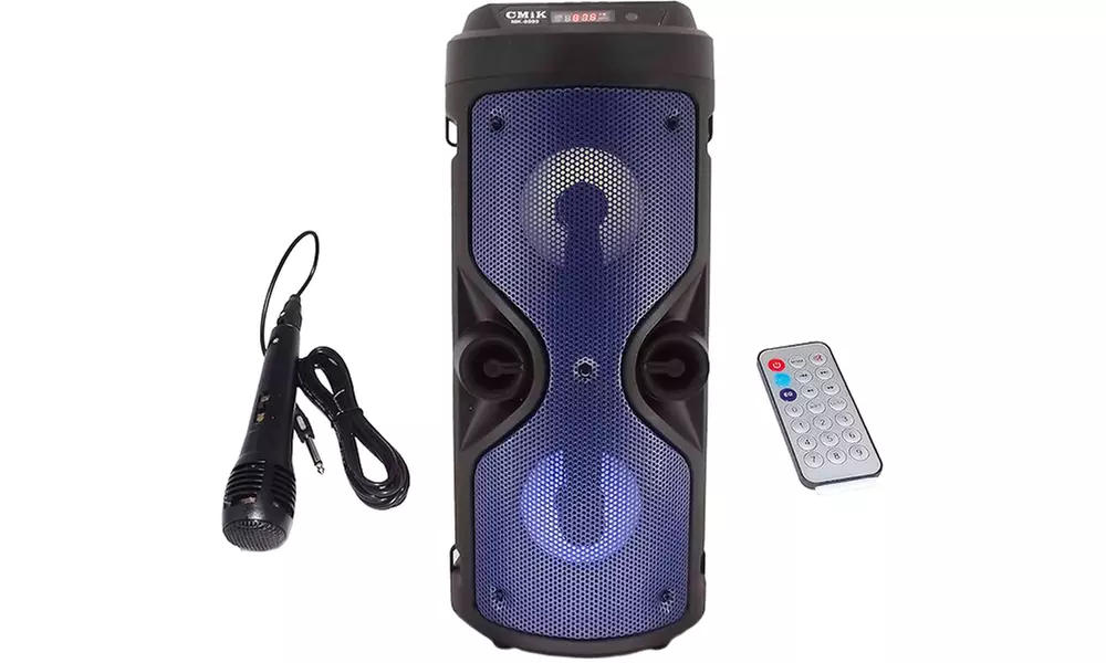 Enceinte Karaoké Bluetooth avec micro LED, télécommande portable avec sangle ajustable - Primary Image