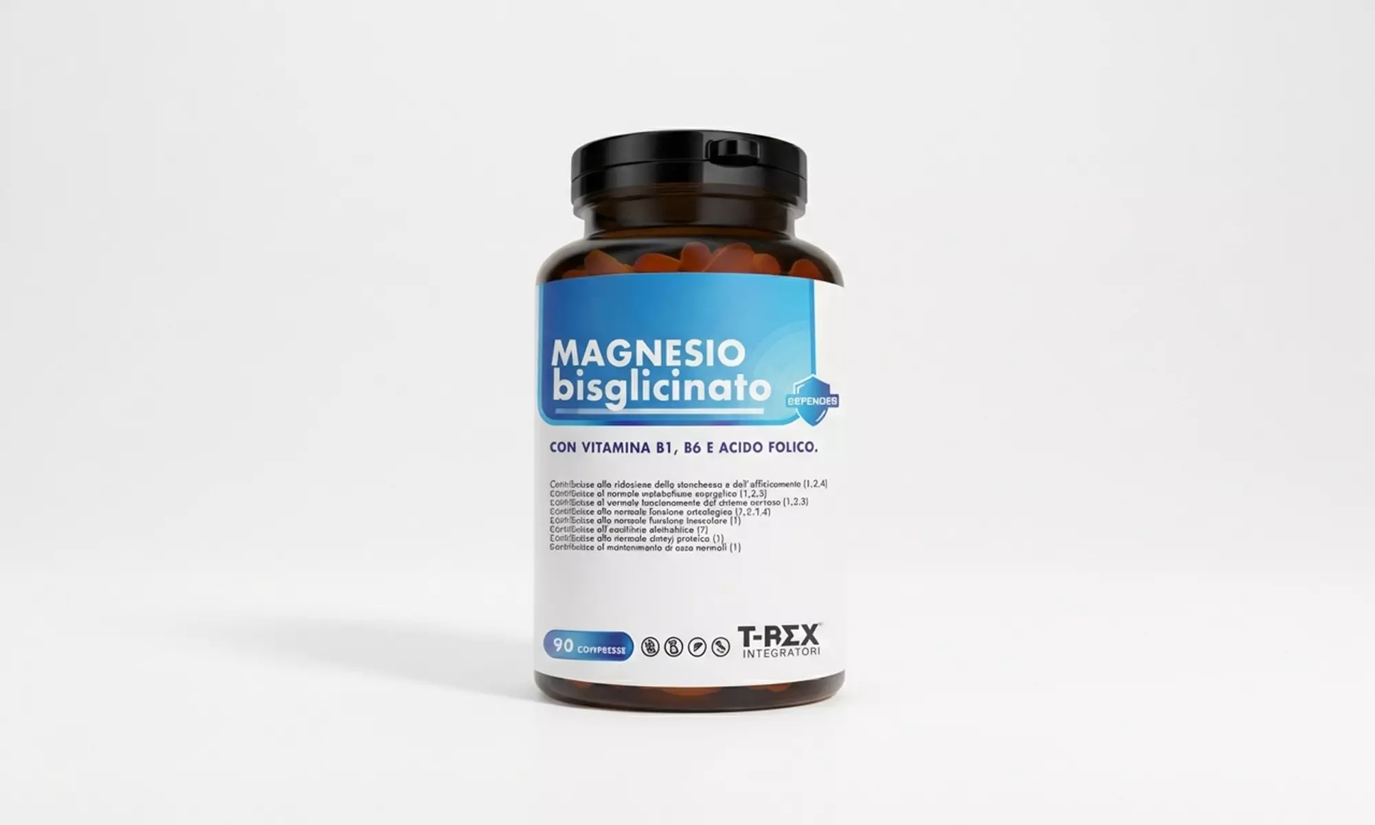 90 compresse di integratore alimentare Magnesio Bisglicinato T-Rex