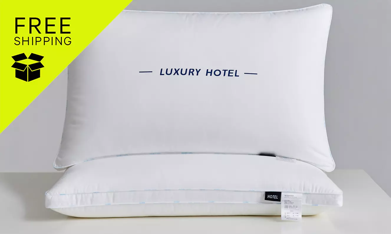 Free Shipping : $45 for Pure Cotton Luxury Hotel Pillow Duo (Dont Pay $78) - Primary Image