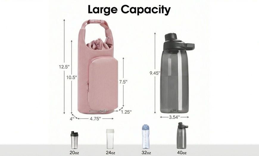 Image 4: Handheld Strap-Style Outdoor Sports Water Bottle Case