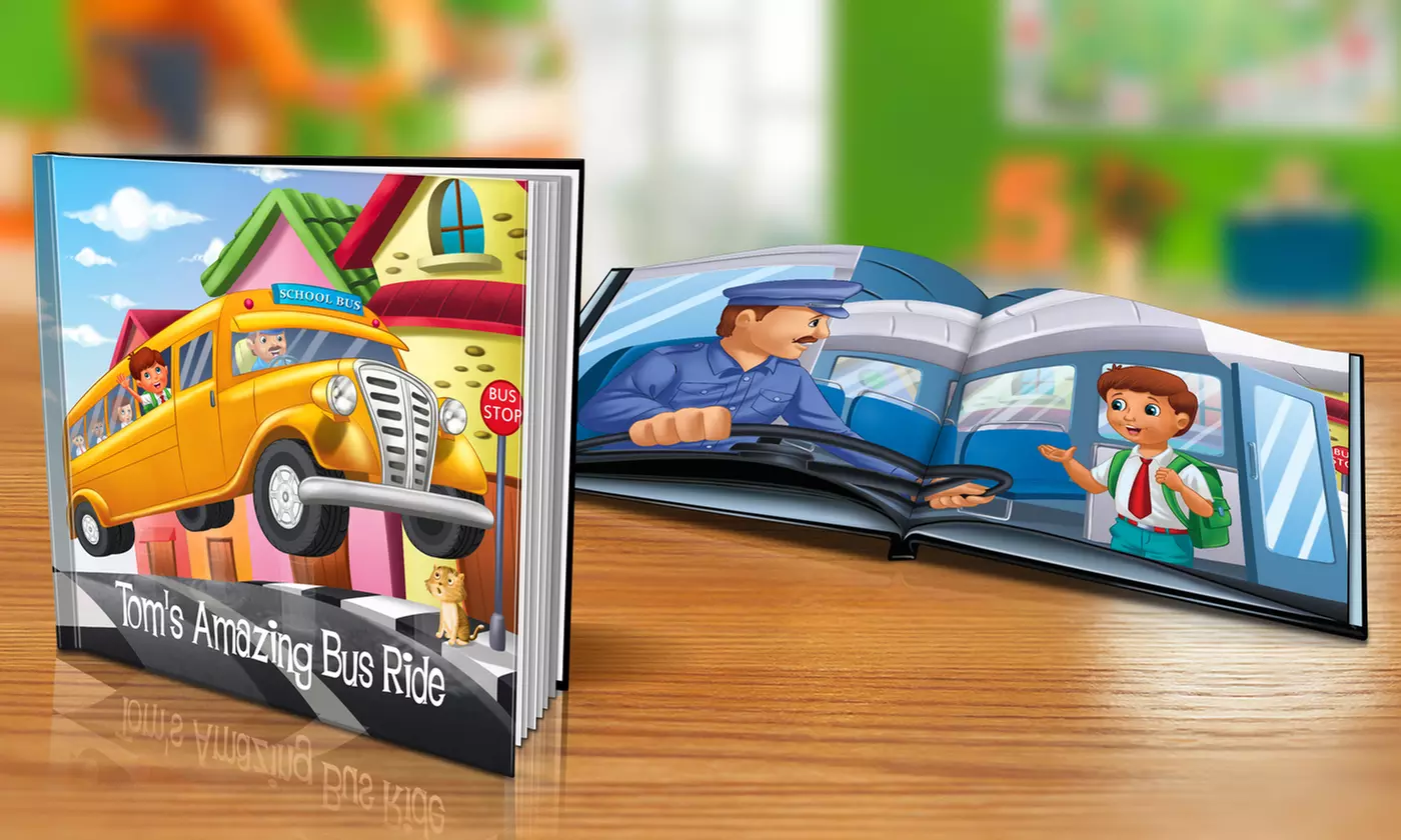 $9 or $14 for "My Amazing Bus Ride" Personalized Softcover or Hardcover Children's Book from Dinkleboo (Up to 65% Off)  - Primary Image