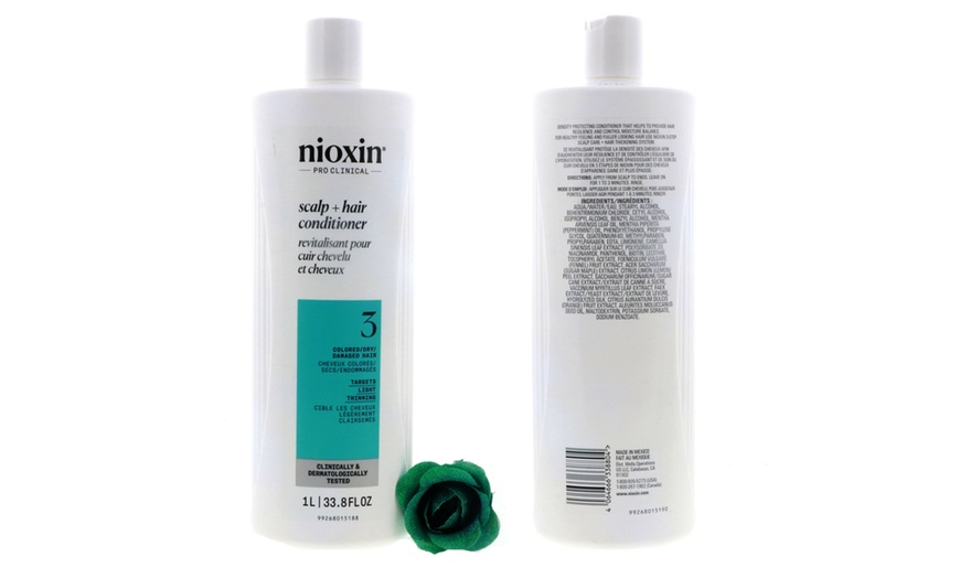 Image 18: Nioxin Cleanser Shampoo and Scalp Therapy Conditioner Liter 33.8 oz Set Combo
