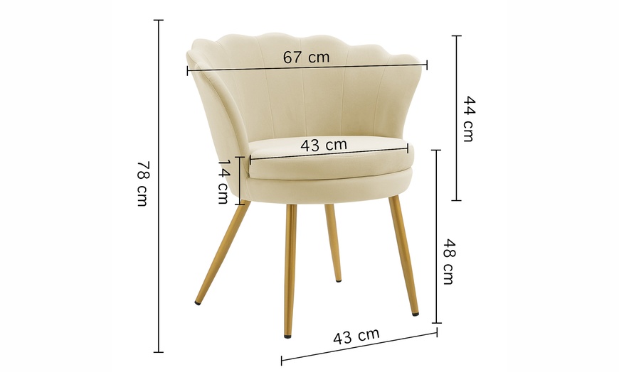Image 9: Fluwelen schelp fauteuil