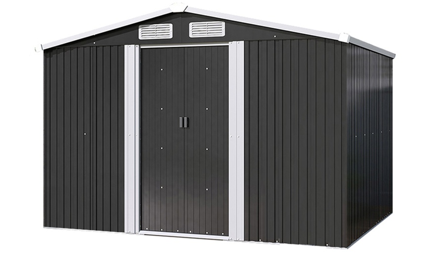 Image 2: Large Metal Garden Tool Storage Shed in 6 Styles