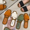Image 2: Women's Solid Colour Braid Strap Slide Sandals