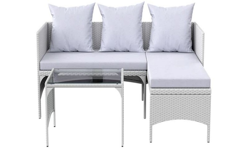 Image 2: Three Piece Outdoor Furniture Set With Table 