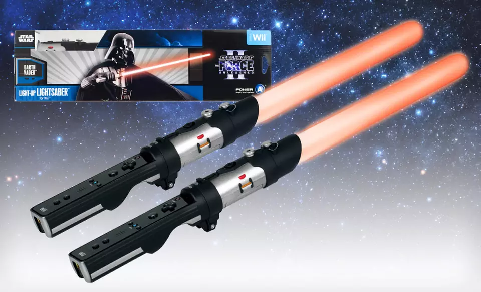 $7.99 for a Duel Pack with Two Darth Vader Lightsabers for Wii ($19.98 List Price). Free Returns. - Primary Image