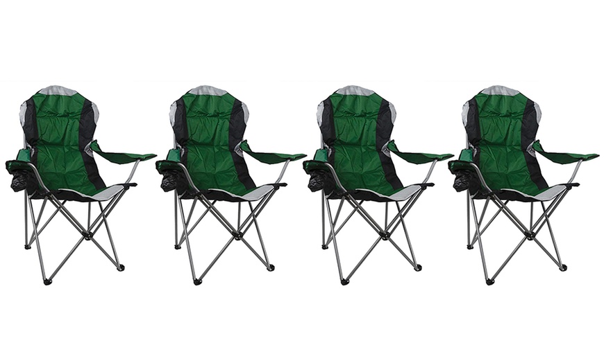 Image 9: Folding Camping Chairs Padded with Cup Holder