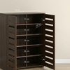 Image 4: HomCom Shoe Storage Cabinet with Slatted Doors 