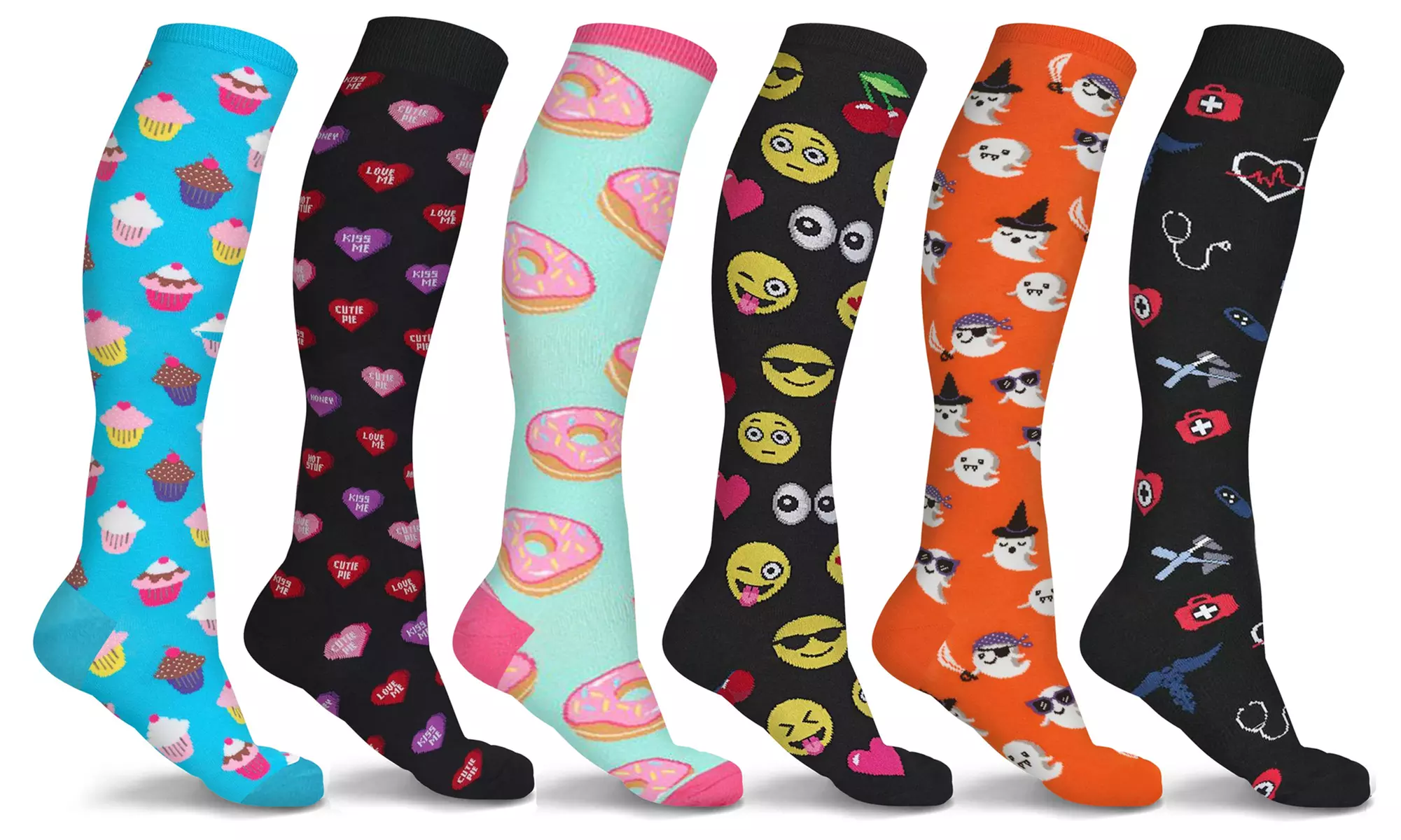 Fun and Expressive Compression Socks (3 Pairs)
