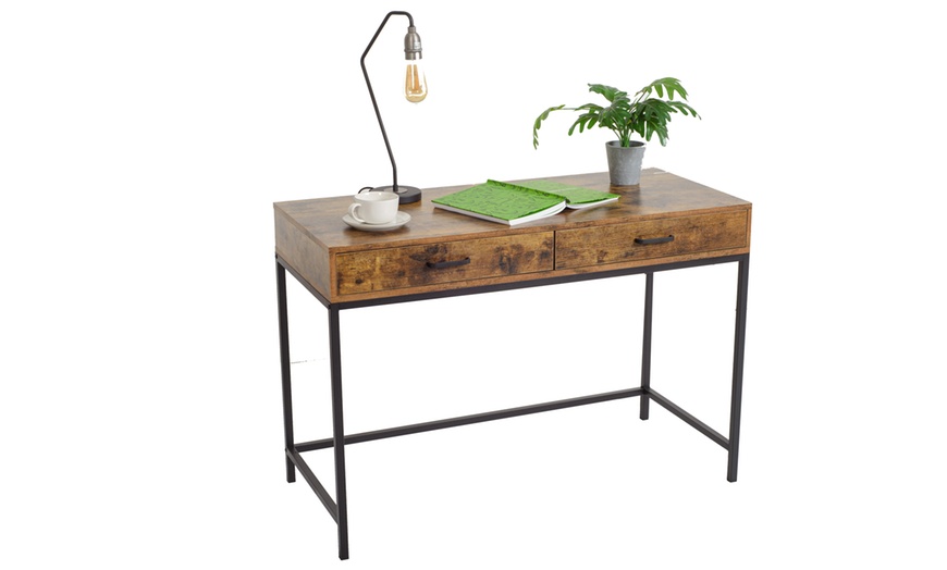 Image 6: Industrial-Style Computer Desk