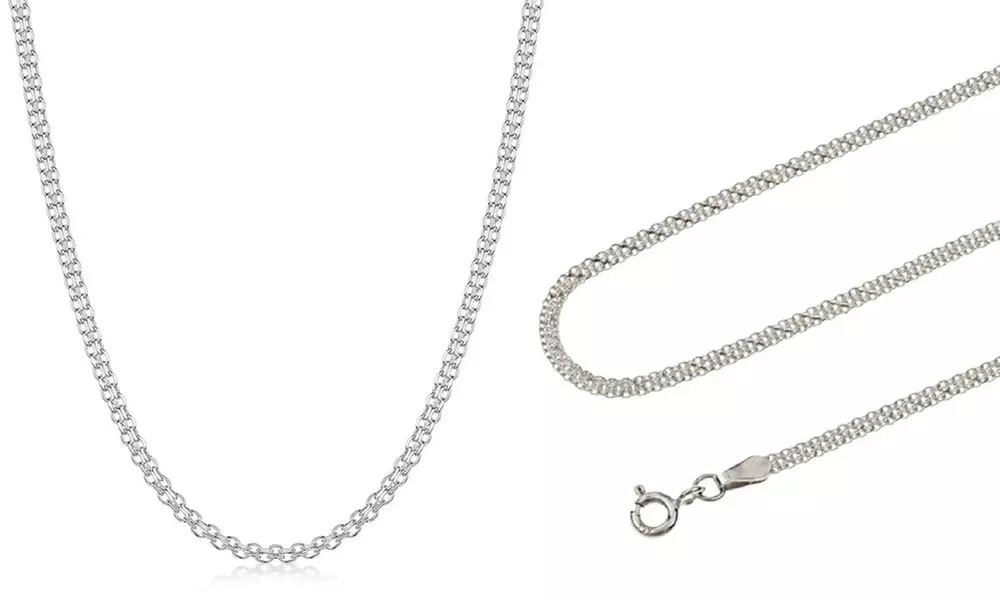 Italian Sterling Silver Bismark Chain Necklace by Pori - Primary Image