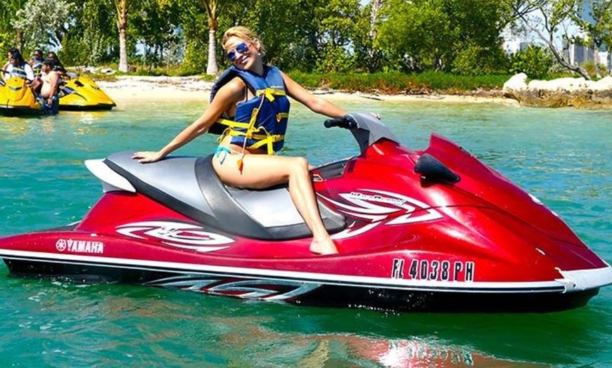 Image 3: Explore Miami's Coastline with Exciting Jet Ski Rentals for 1 or 2  