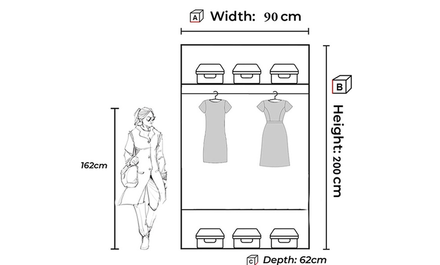 Image 14: Chicago Double-Sliding Full-Mirrored Door Wardrobe