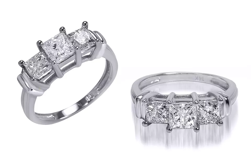 1.00, 1.50, or 2.00 CTTW Certified 3-Stone Diamond Ring in 14K Gold from $799.99–$1,599.99. Free Returns. - Second Medium