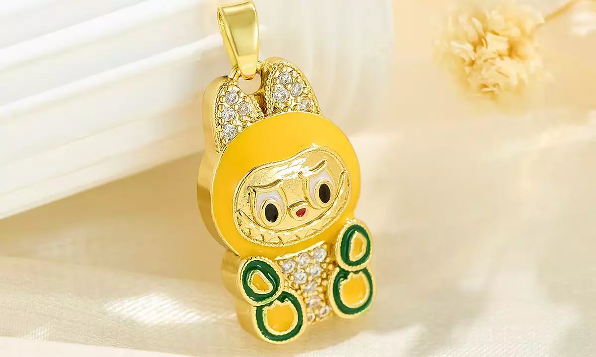 Stanley - BTS x Labubu Gold Enamel Pendant Necklace