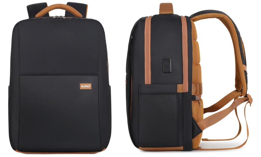 Image 9: Laptop-Rucksack mit USB-Ladefunktion und kleiner Reißverschlusstasche