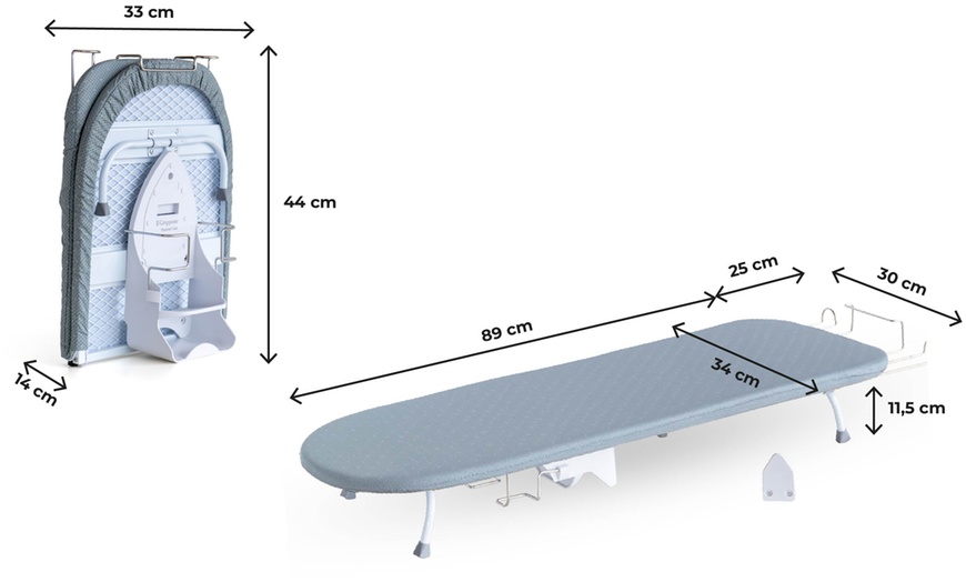 Image 8: Tabla de planchar para superficies con diseño compacto y plegable
