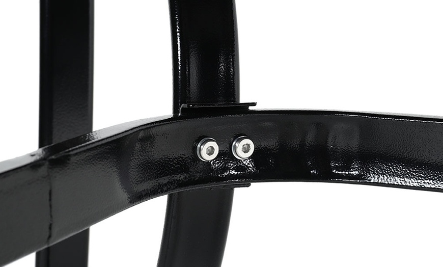 Image 16: Black Tempered Glass Coffee Table with Umbrella Hole 