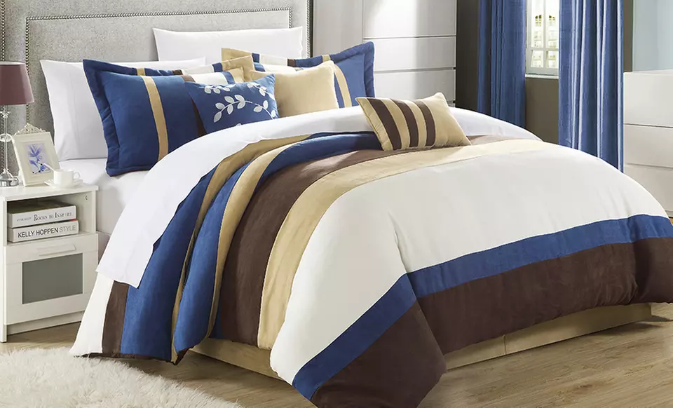 Microsuede Patchwork Comforter Set (7-Piece) - Second Medium