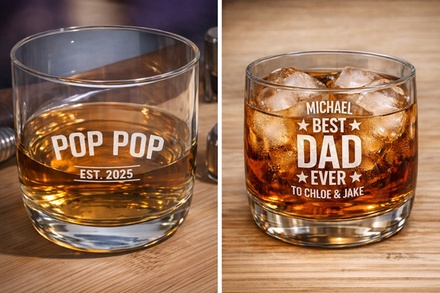 One Personalized Whiskey Glass - Multiple Options (Shipping Not Included) - GiftsForYouNow.com