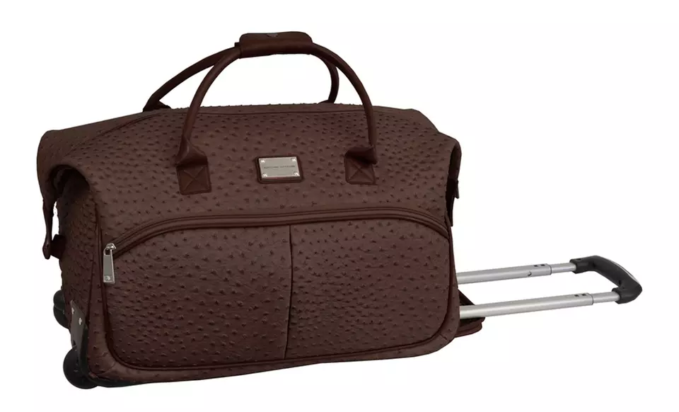 Adrienne Vittadini Rolling 21" Duffel in Brown or Natural. Free Returns. - Second Medium