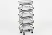 HomCom 5-Tier Steel Storage Trolley with Wheels in Black - Image 4