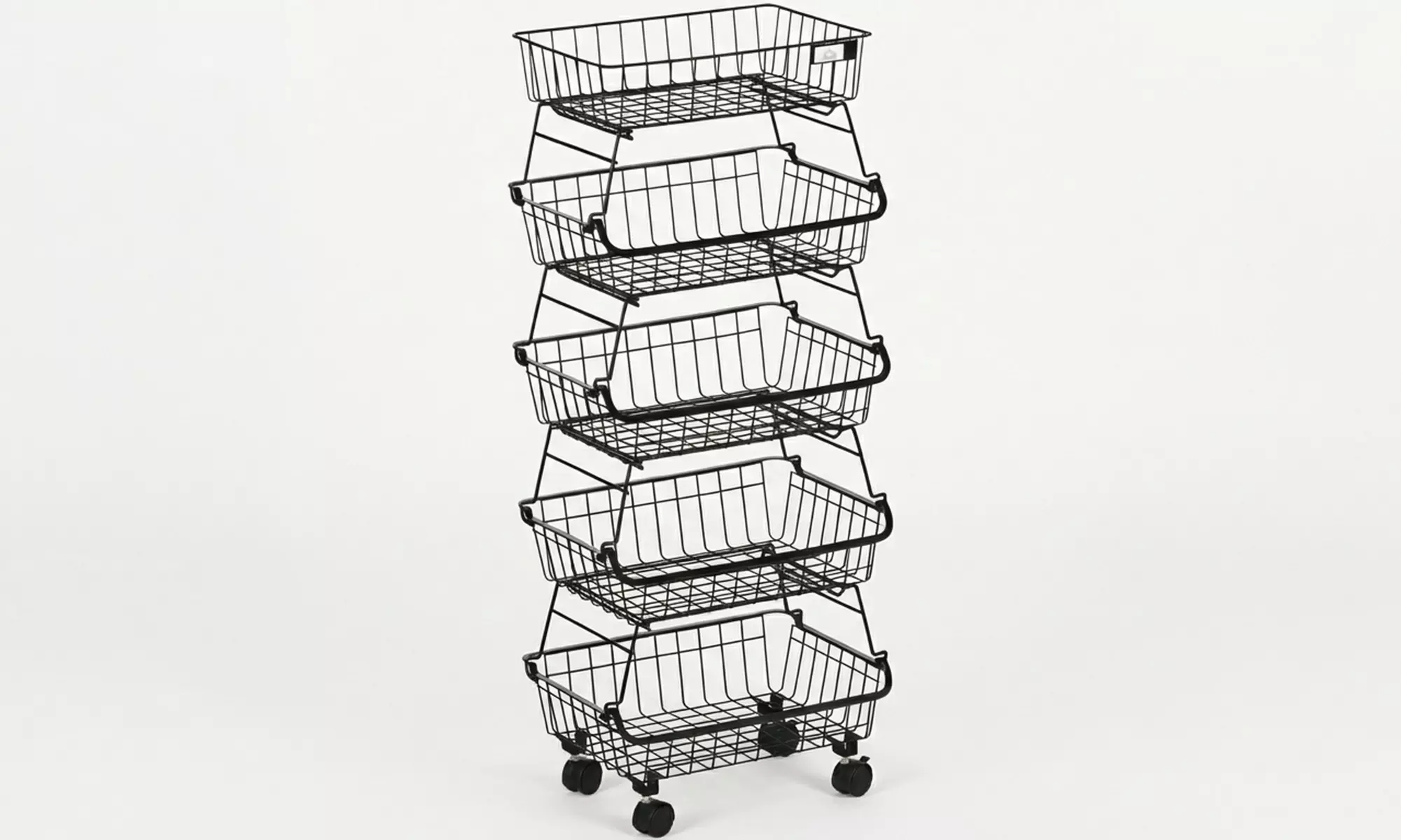 HomCom 5-Tier Steel Storage Trolley with Wheels in Black