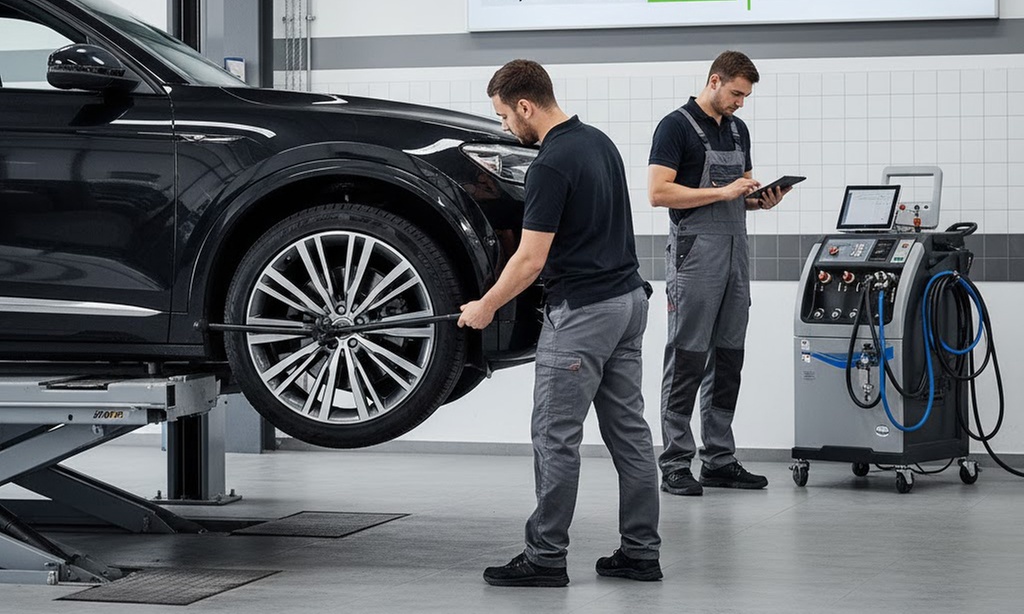 Radwechsel für 4 Räder bis oder ab 18 Zoll / Klimaanlagen-Inspektion