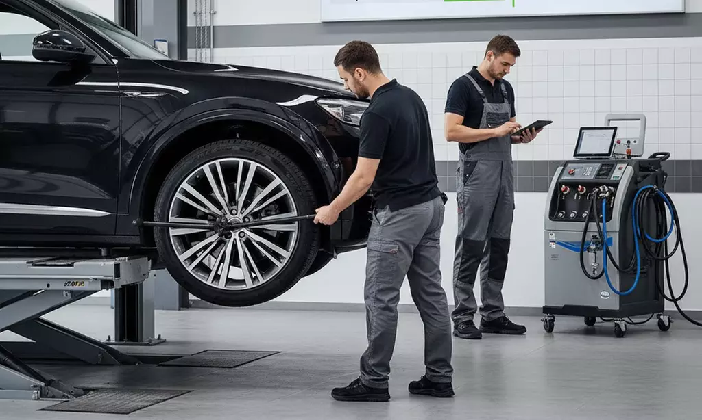 Radwechsel für 4 Räder bis oder ab 18 Zoll oder Klimaanlagen-Inspektion mit Sicherheitsckeck (bis 65% sparen) - Primary Image