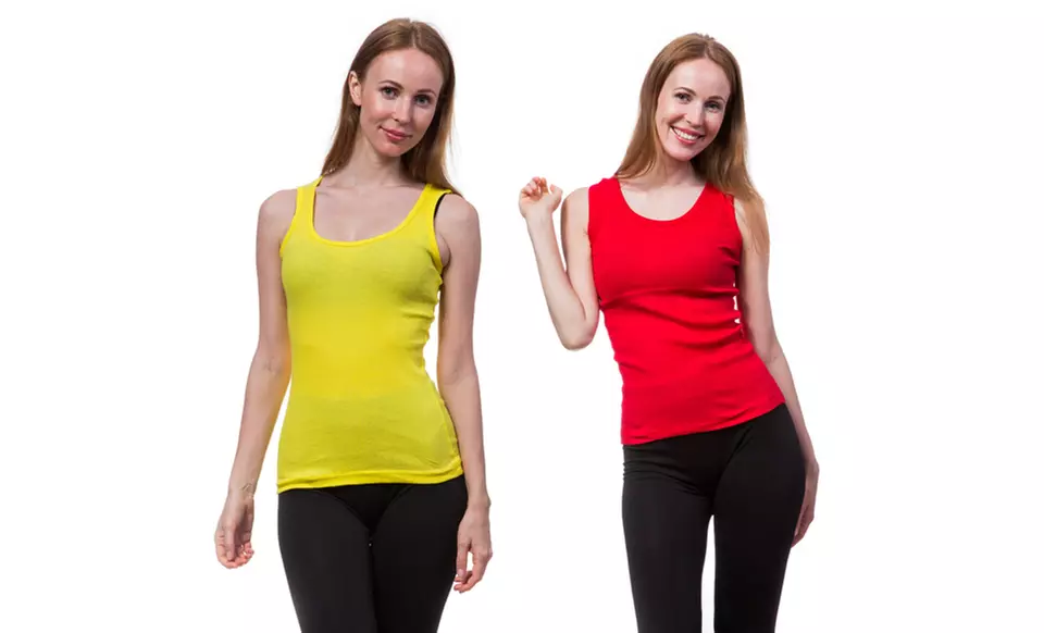 Women's Ribbed Cotton Tank Tops (12-Pack) - Second Medium