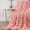 Image 1: Luxury Faux Fur Bubble Blanket Throw