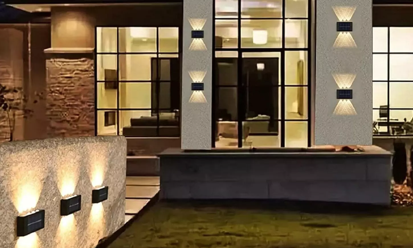 Infinite Basics Four-Pack Solar Outdoor Wall LED Light