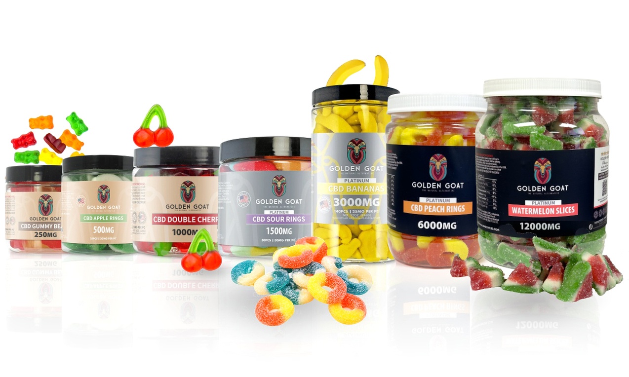 Potent CBD Gummies From Golden Goat (250MG - 12,000MG) - Multiple Flavors